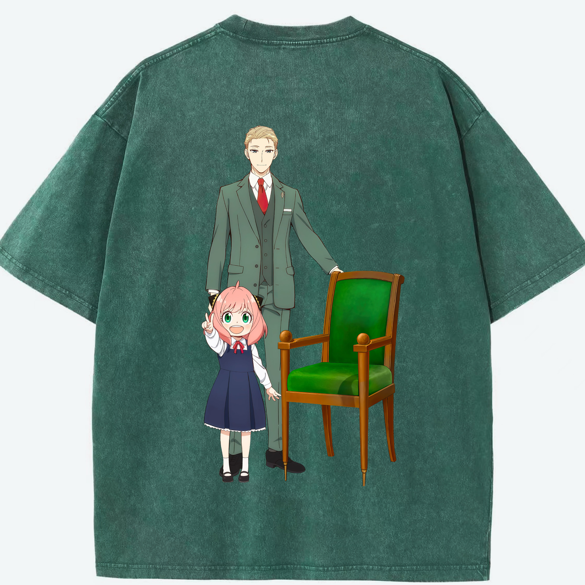 （画像用） SPY×FAMILY间谍家家酒 綿100% ヴィンテージ風 半袖Tシャツ（背面プリント）